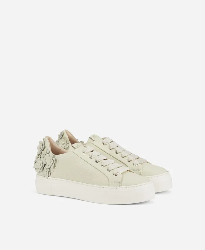 AGL Sneaker With Flowers Ivory Eugenia Women Sneakers