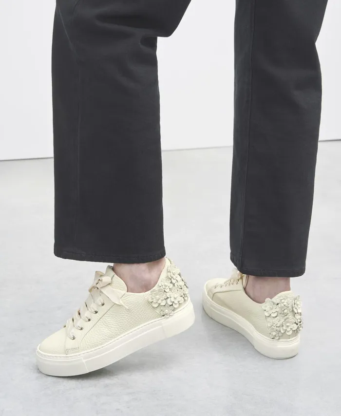 AGL Sneaker With Flowers Ivory Eugenia Women Sneakers
