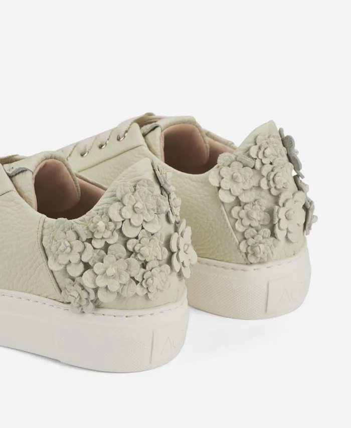 AGL Sneaker With Flowers Ivory Eugenia Women Sneakers