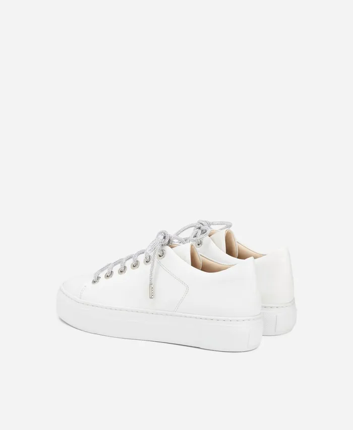 AGL Sneaker With Jeweled Laces White Crystal Women Sneakers