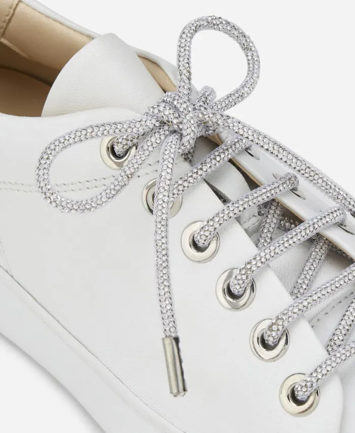 AGL Sneaker With Jeweled Laces White Crystal Women Sneakers
