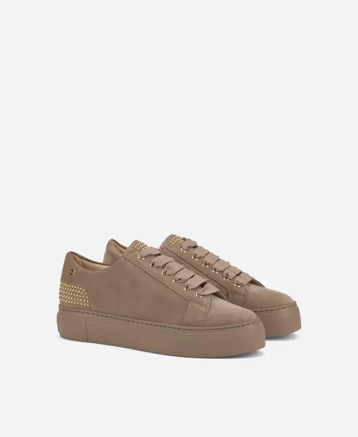 AGL Sneaker With Studs At The Heel Beige Stella Women Sneakers