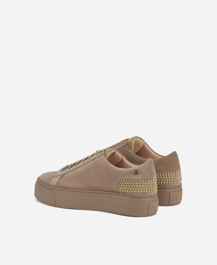 AGL Sneaker With Studs At The Heel Beige Stella Women Sneakers