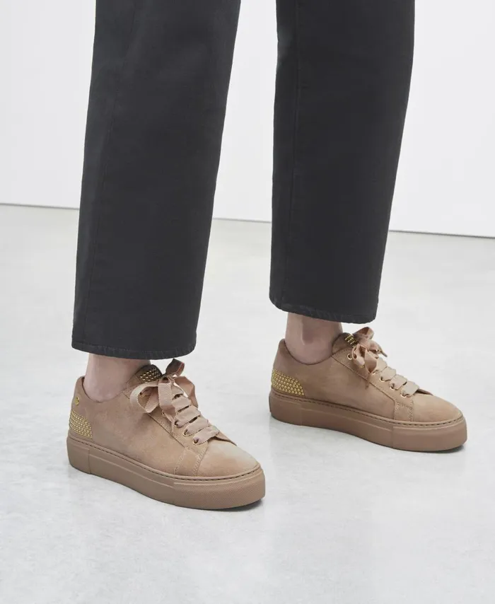 AGL Sneaker With Studs At The Heel Beige Stella Women Sneakers