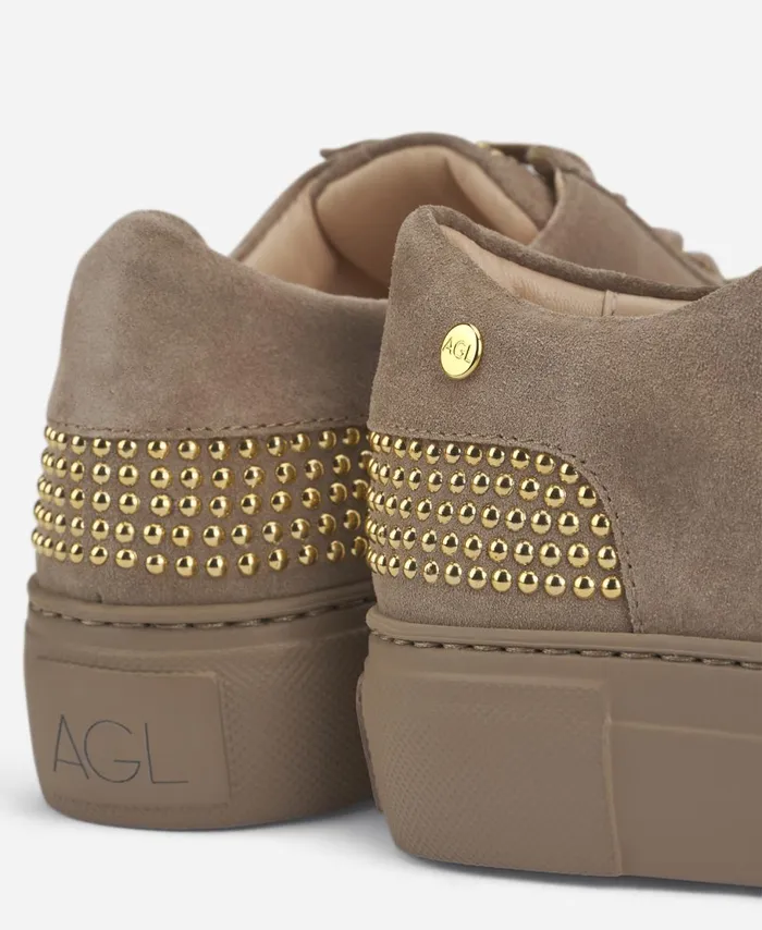 AGL Sneaker With Studs At The Heel Beige Stella Women Sneakers