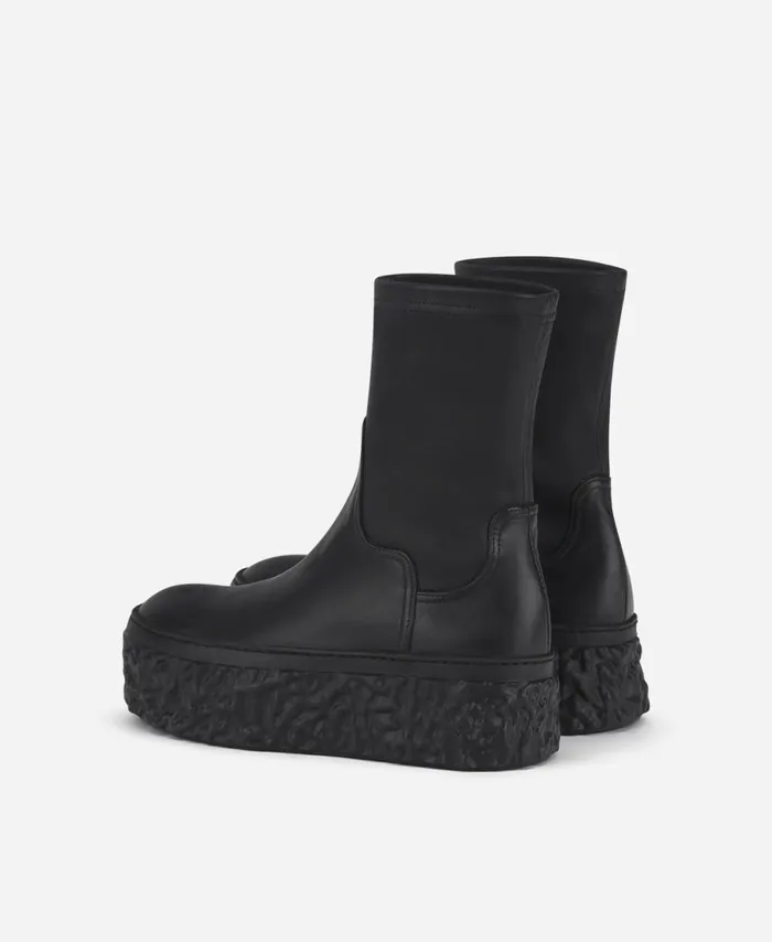 AGL Stretch Ankle Boot With Platform Black Magma Stretch Women Booties