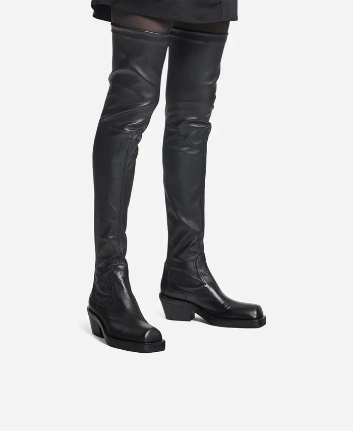 AGL Stretch Cowboy Boot Black MOTA OTK Women Boots