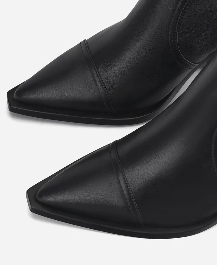 AGL Stretch Cowboy Boot Black Roberta Stretch Women Booties