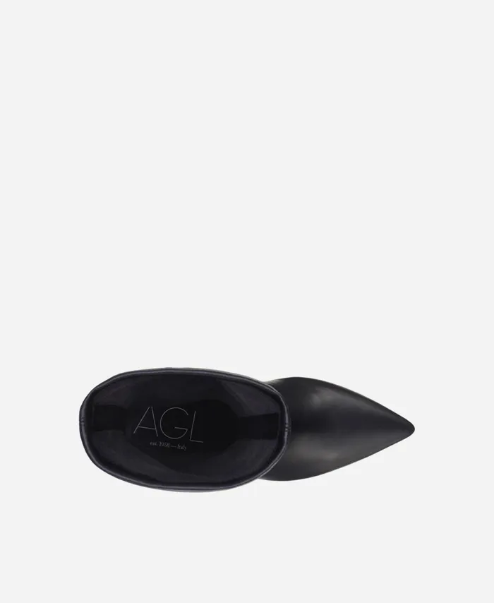 AGL Stretch Leather Bootie Black Lilly Women Booties