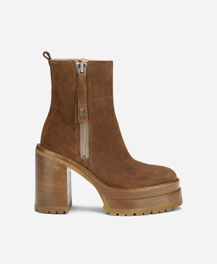 AGL Velour Ankle Boot Cognac Tora Women Booties