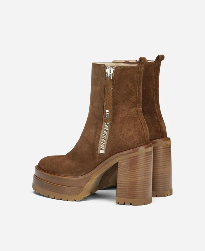 AGL Velour Ankle Boot Cognac Tora Women Booties