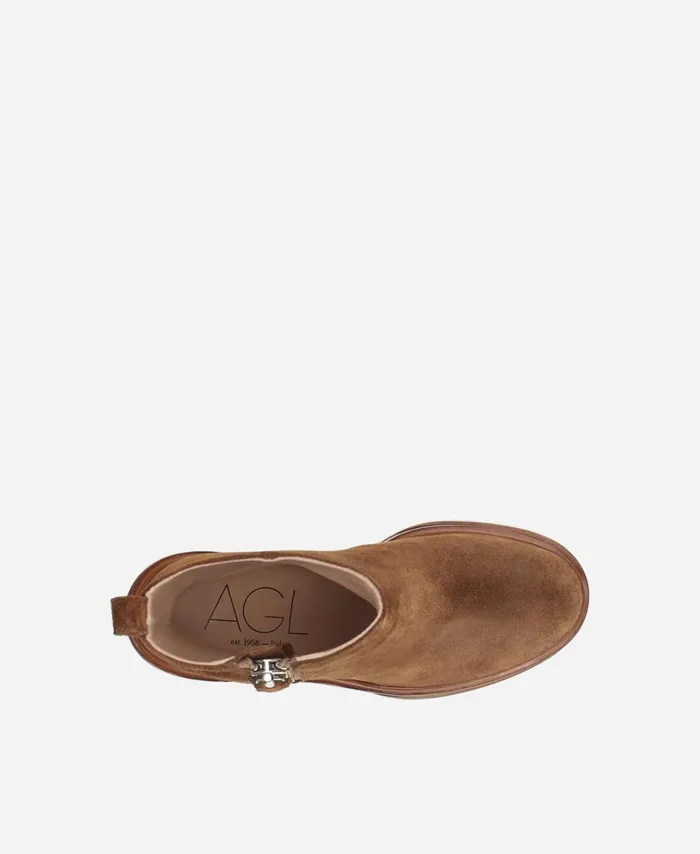 AGL Velour Ankle Boot Cognac Tora Women Booties