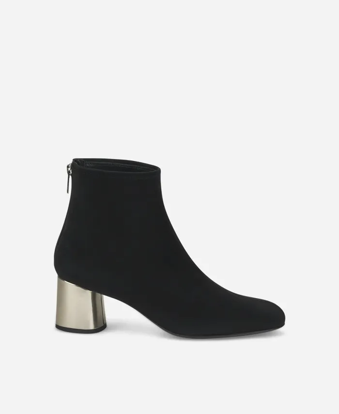 AGL Velour Ankle Boot With Heel Black Veta Precious Women Booties