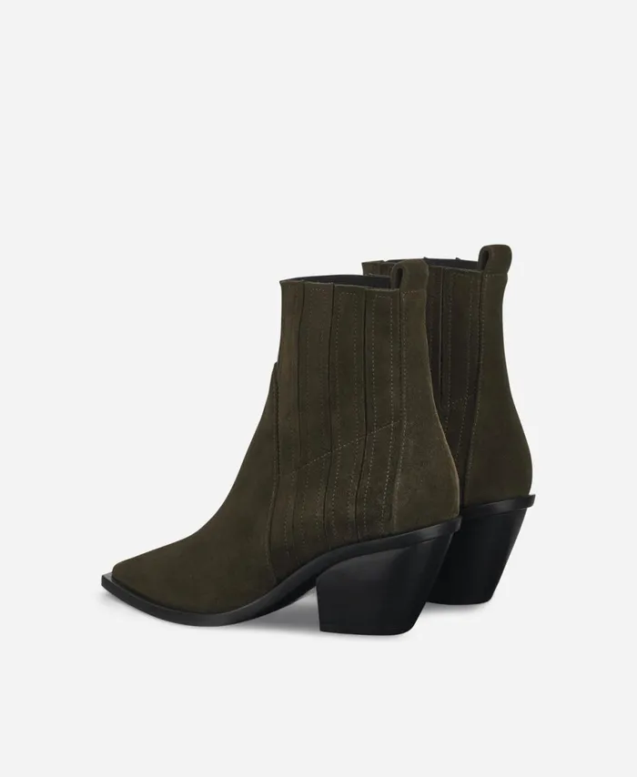 AGL Velour Cowboy Boot Brown Roberta Beat Women Booties
