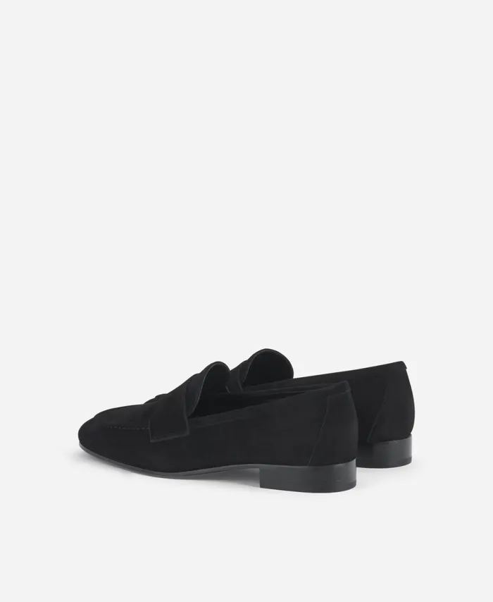 AGL Velour Loafer Black Costanza Stitch Women Flats