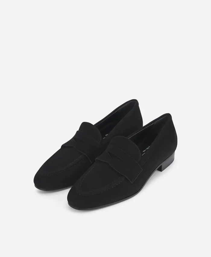 AGL Velour Loafer Black Costanza Stitch Women Flats