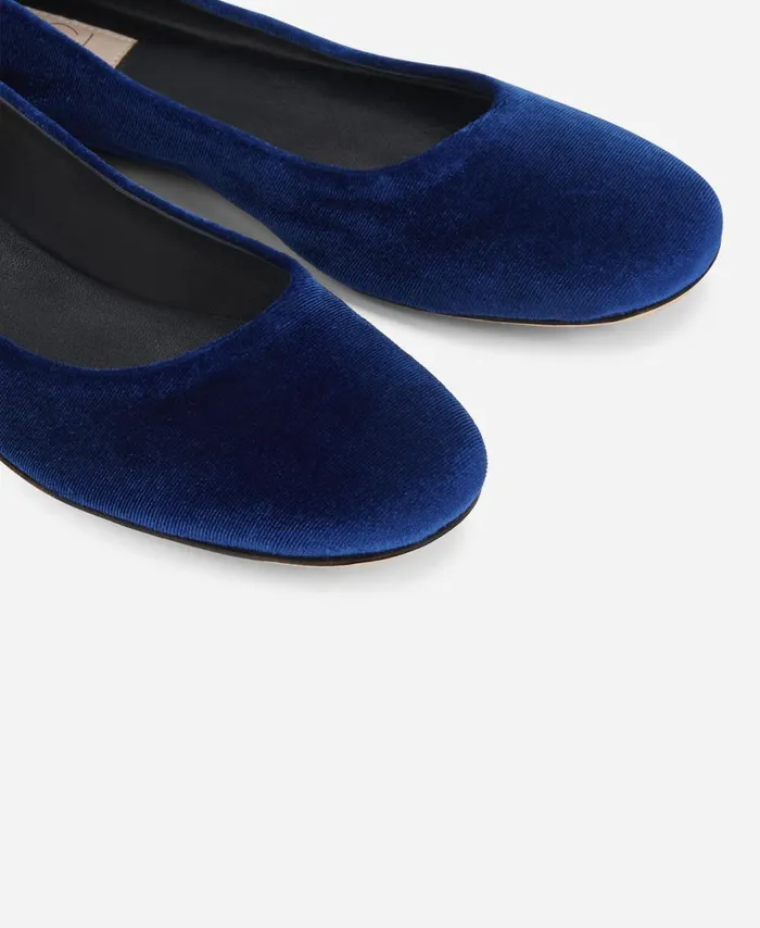 AGL Velvet Ballet Flat Blue Kim Women Flats
