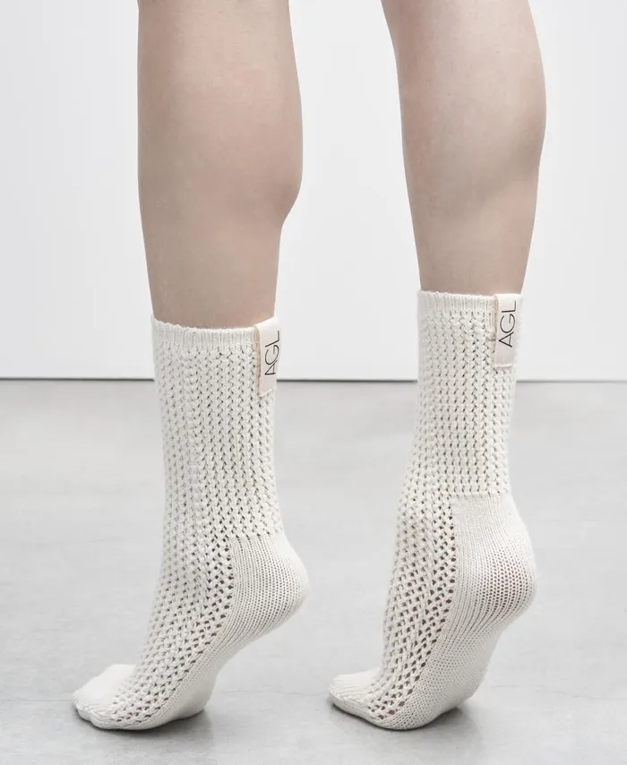 AGL Wool Socks White SOCK Women Socks