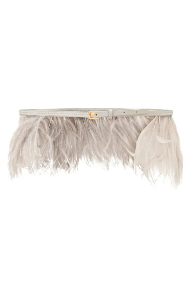 Altuzarra Feather Belt Grey Women Belts
