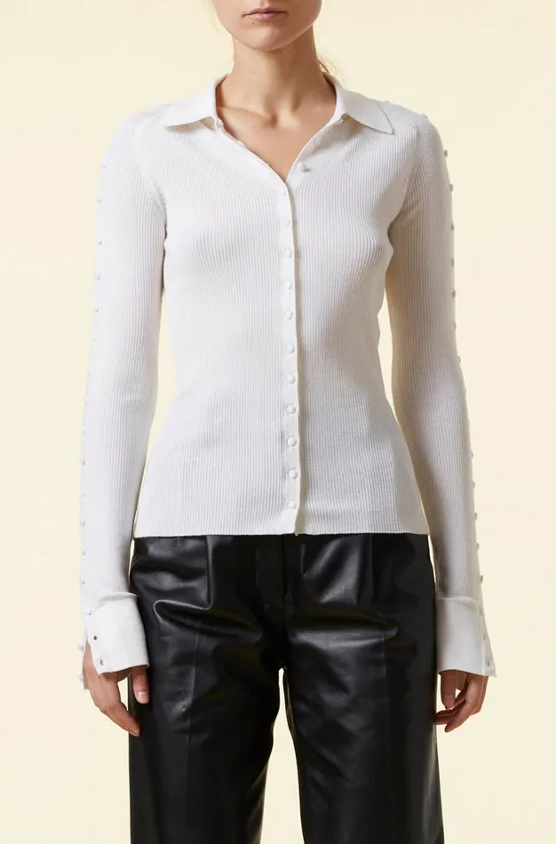 Altuzarra Hill Knit Cardigan White Women Tops