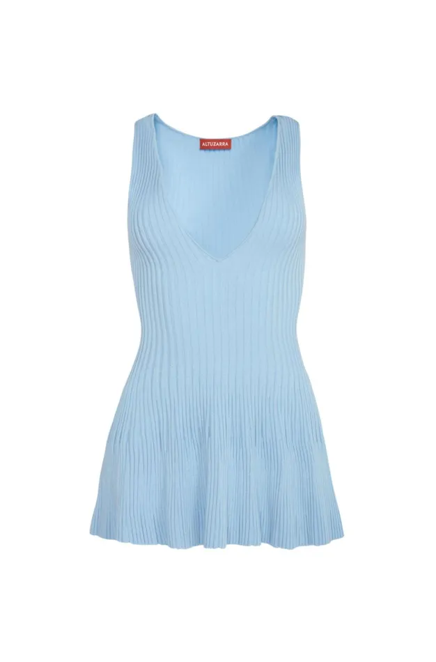 Altuzarra Janice Knit Top Blue Women Tops