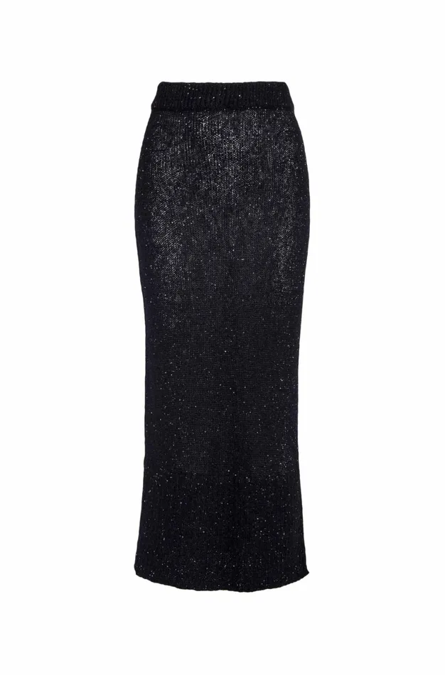 Altuzarra Kinsley Sequin Knit Skirt Black Women Skirts
