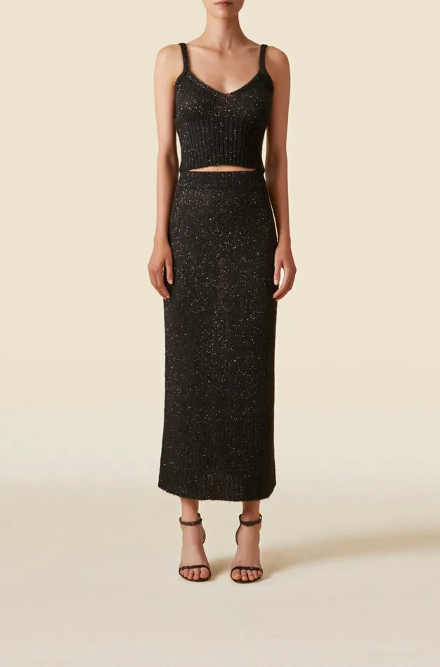 Altuzarra Kinsley Sequin Knit Skirt Black Women Skirts