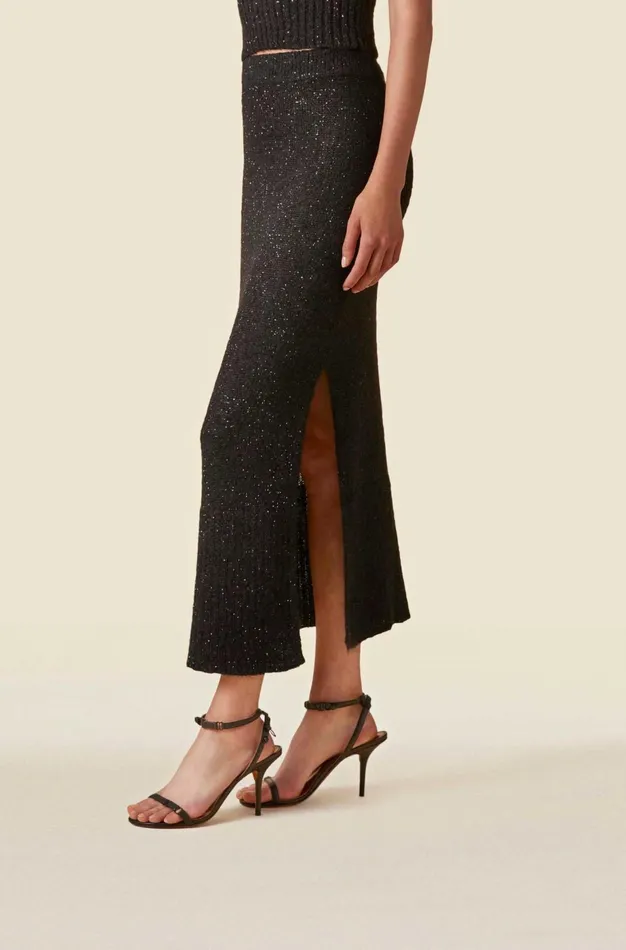 Altuzarra Kinsley Sequin Knit Skirt Black Women Skirts