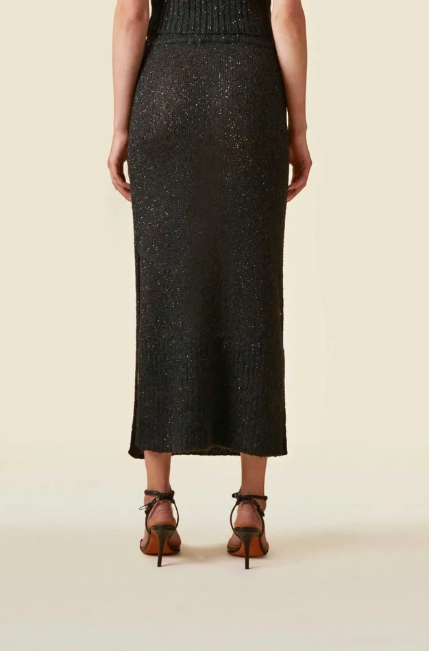 Altuzarra Kinsley Sequin Knit Skirt Black Women Skirts