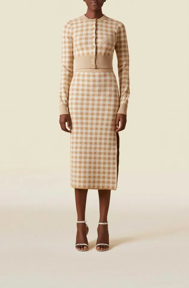Altuzarra Latania Knit Cardigan Brown Women Tops