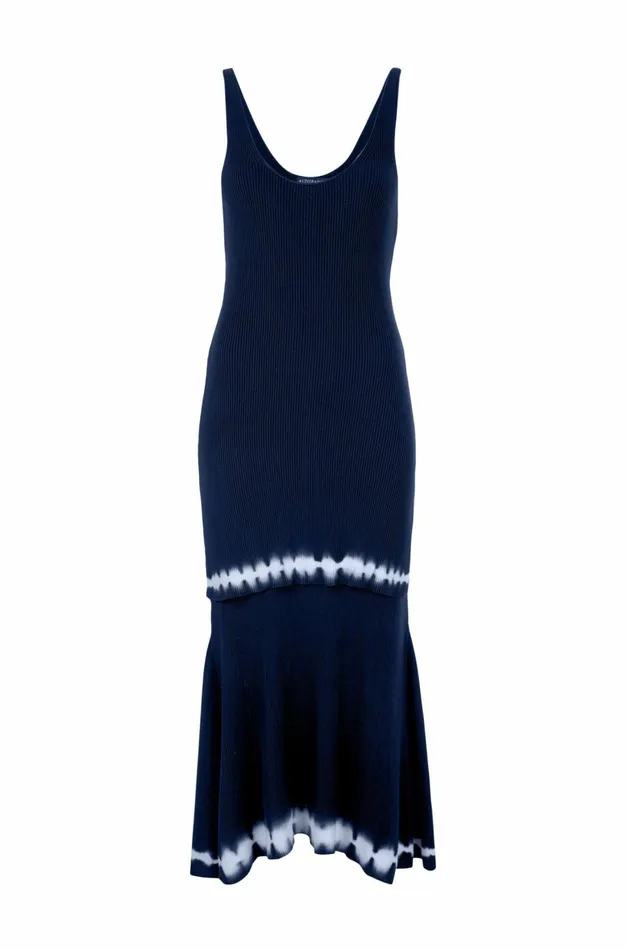 Altuzarra Shinobu Knit Dress Blue Women Shibori Collection