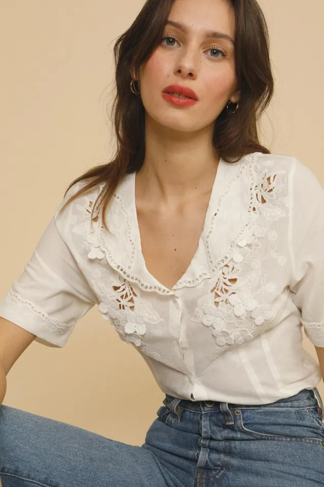 ALVARO Top White Women Rouje Blouses and Tops