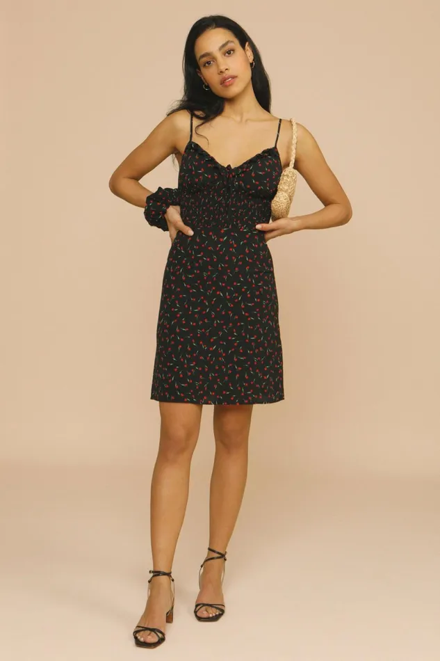 ANDRIA Dress Mini Tulipe Noir Women Rouje Dresses