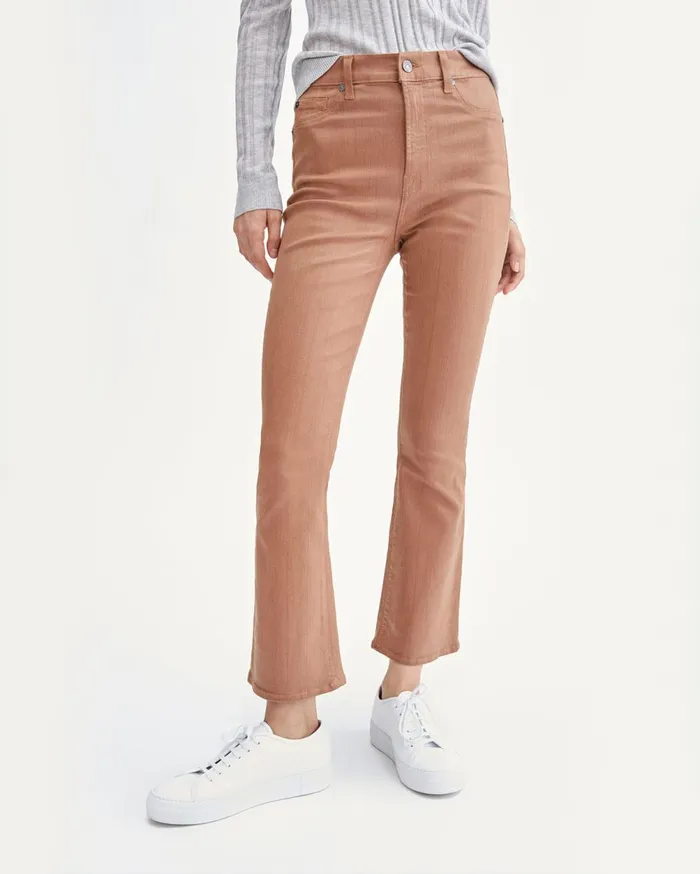 Ankle Women 7 For All Mankind Coated High Waist Slim Kick With Faux Pockets In Penny