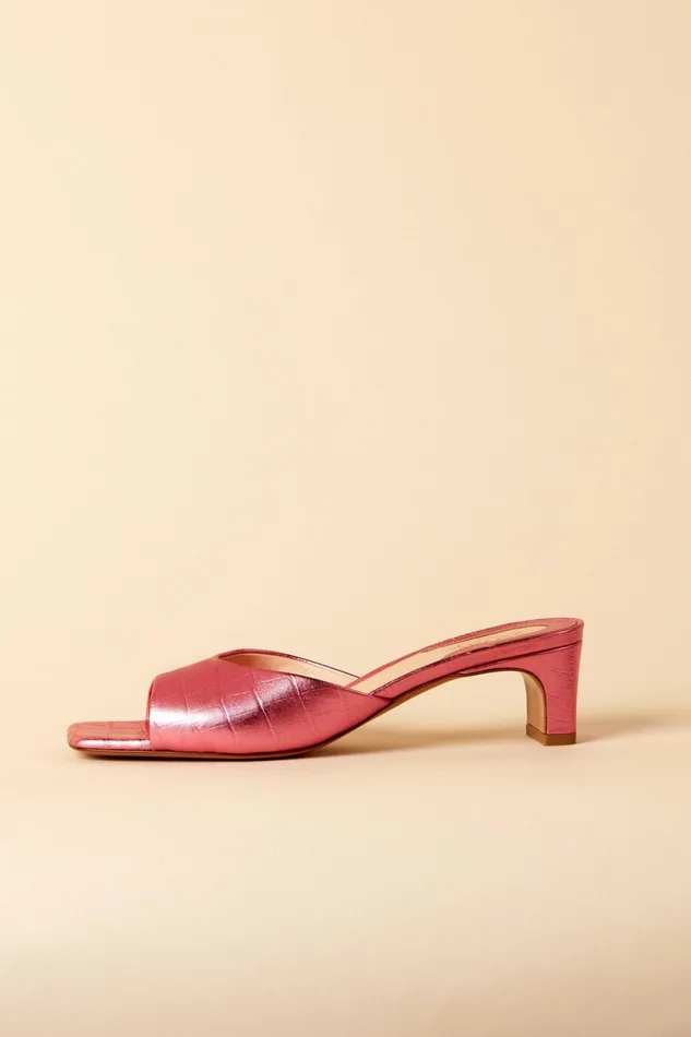 ARLETTE Mules Croco Rose Women Rouje Shoes