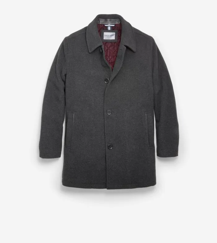 Bags and Backpacks Men Cole Haan Wool Car Coat Charcoal