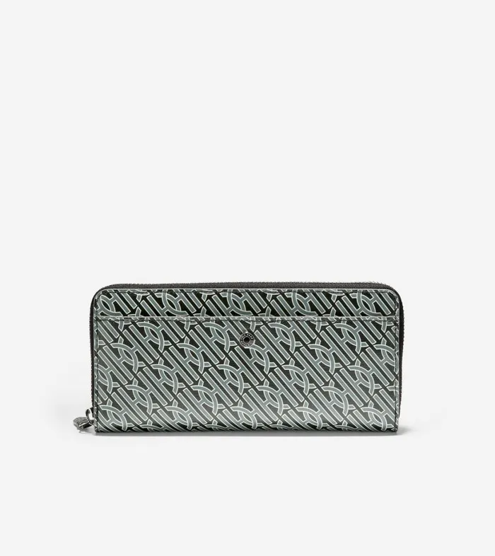Bags And Backpacks Women Cole Haan Canvas Zip Continental Wallet Black