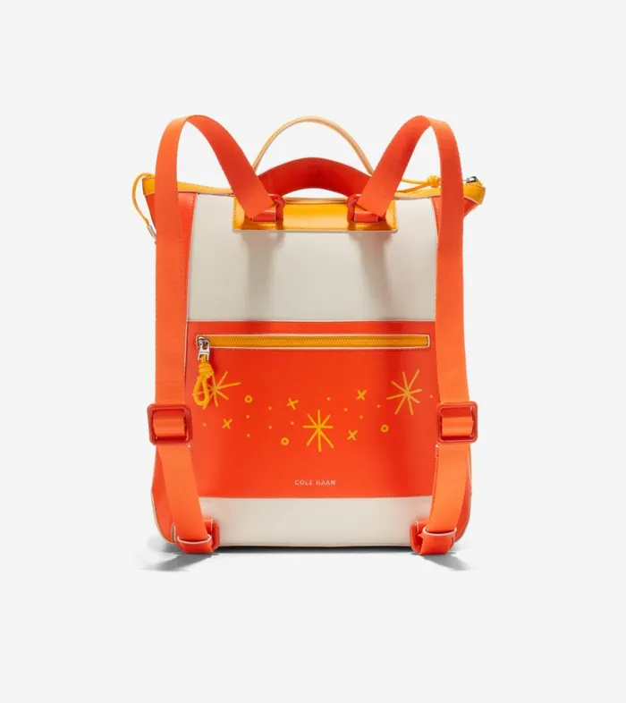 Bags And Backpacks Women Cole Haan Cole Haan X Sophia Chang Grand Ambition Convertible Luxe Backpack Gold Fusion Orange Birch Egret Bags And Backpacks Women Cole Haan Cole Haan X Sophia Chang Grand Ambition Convertible Luxe Backpack Gold Fusion Orange Birch Egret
