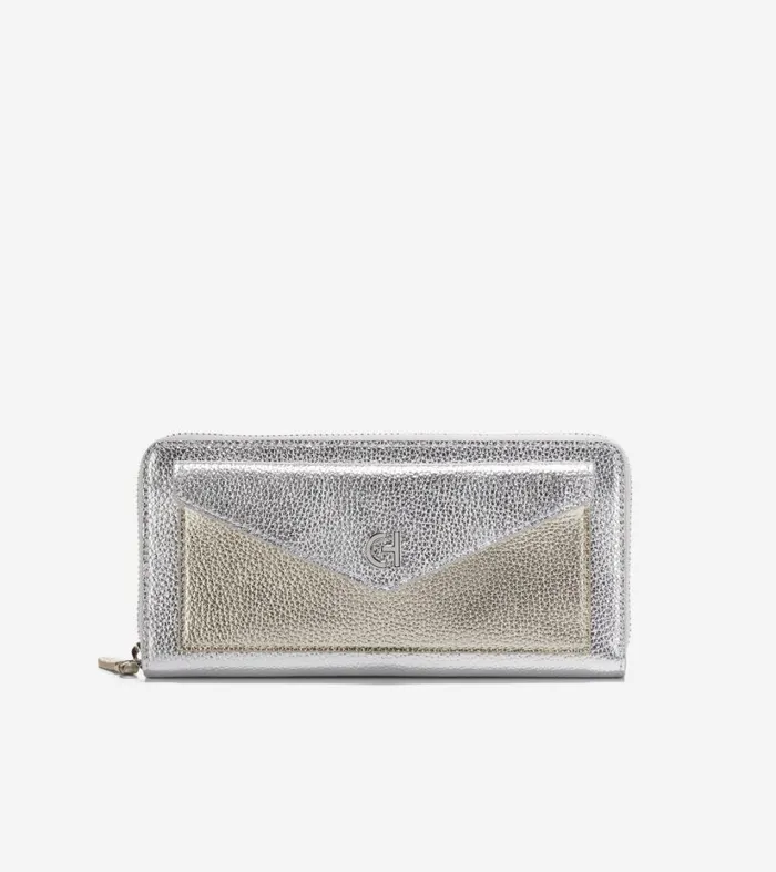 Bags And Backpacks Women Cole Haan Continental Wallet Silvergold Colorblock