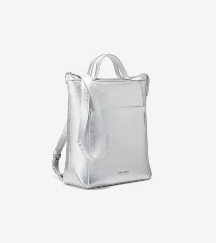 Bags And Backpacks Women Cole Haan Grand Ambition Small Convertible Luxe Backpack Silver Bags And Backpacks Women Cole Haan Grand Ambition Small Convertible Luxe Backpack Silver