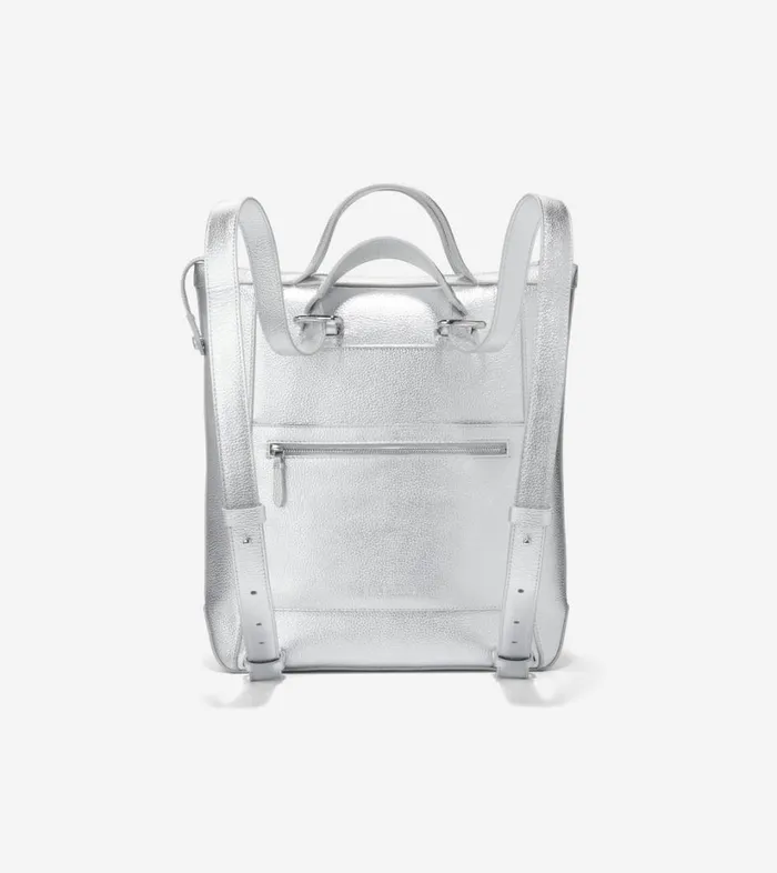Bags And Backpacks Women Cole Haan Grand Ambition Small Convertible Luxe Backpack Silver Bags And Backpacks Women Cole Haan Grand Ambition Small Convertible Luxe Backpack Silver