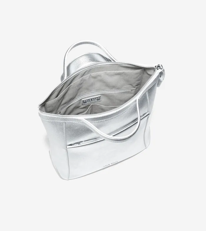 Bags And Backpacks Women Cole Haan Grand Ambition Small Convertible Luxe Backpack Silver Bags And Backpacks Women Cole Haan Grand Ambition Small Convertible Luxe Backpack Silver