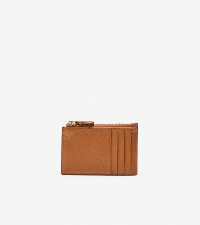 Bags And Backpacks Women Cole Haan GRANDSERIES Card Case With Zip British Tan Pebbled Leather Bags And Backpacks Women Cole Haan GRANDSERIES Card Case With Zip British Tan Pebbled Leather