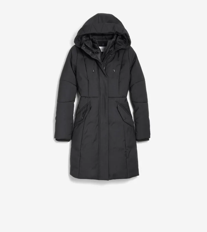 Bags And Backpacks Women Cole Haan Water Resistant Stretch Twill Parka Black