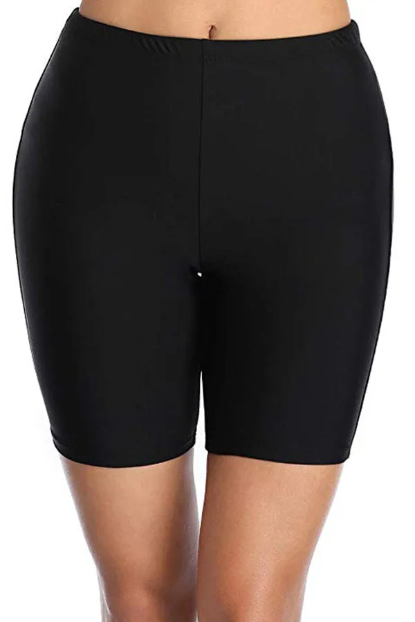 Beachsissi Swim Bottom Women Solid Color Swim Shorts Black