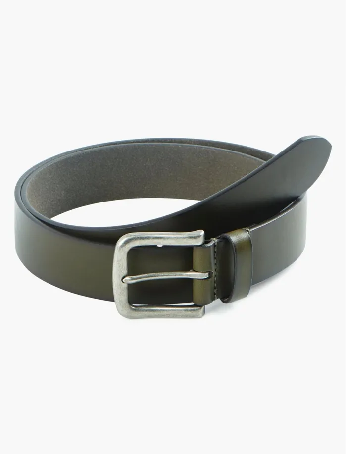 Belts Men Lucky Brand Solid Bridle Leather Belt Olive