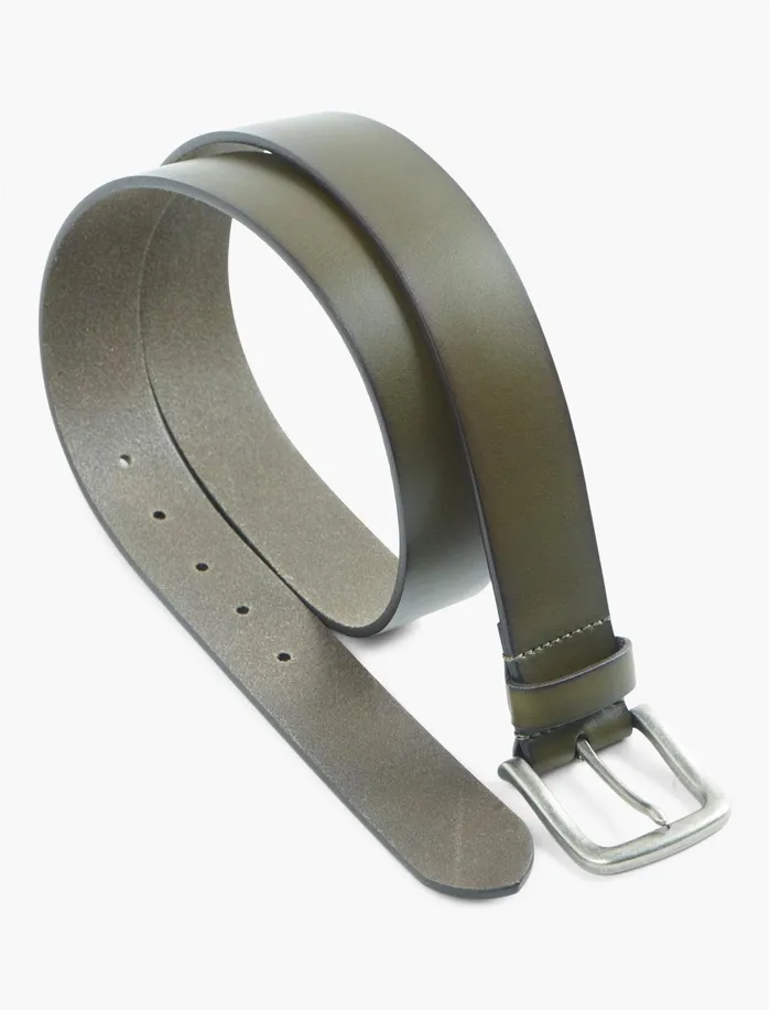 Belts Men Lucky Brand Solid Bridle Leather Belt Olive