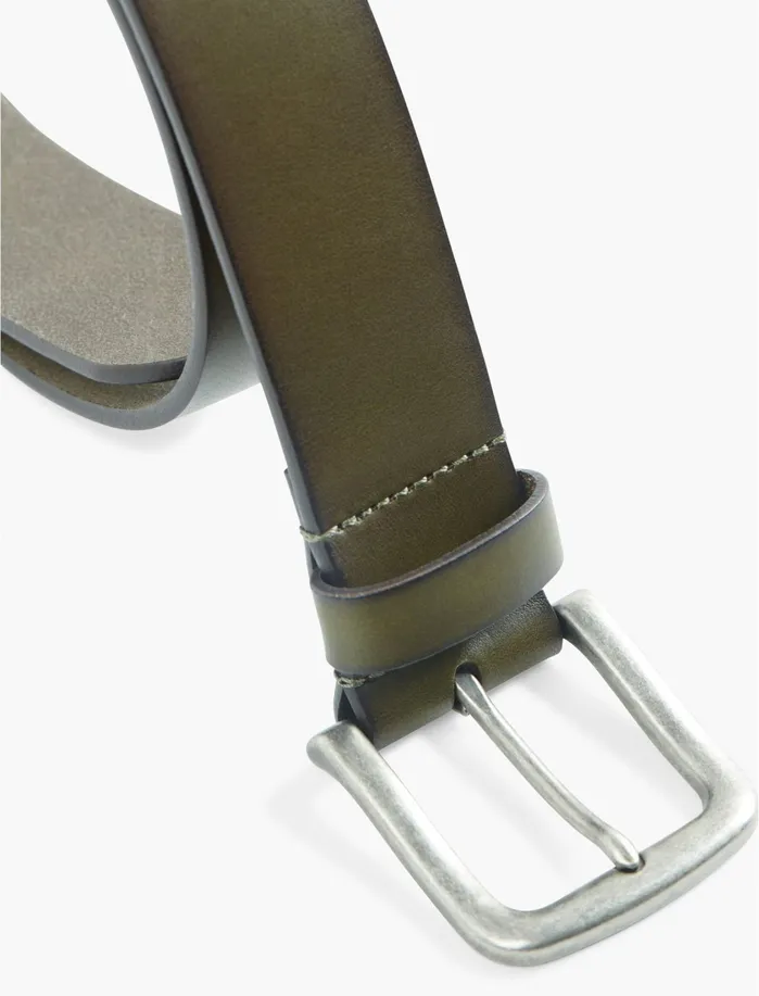 Belts Men Lucky Brand Solid Bridle Leather Belt Olive