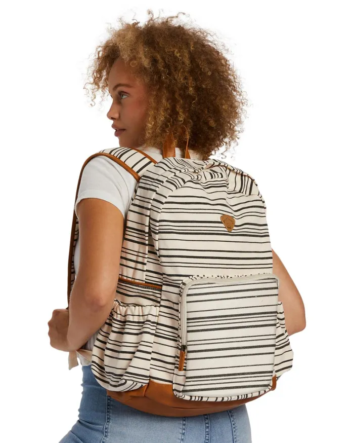 Billabong Backpacks Women Home Abroad Canvas Backpack Black Pebble