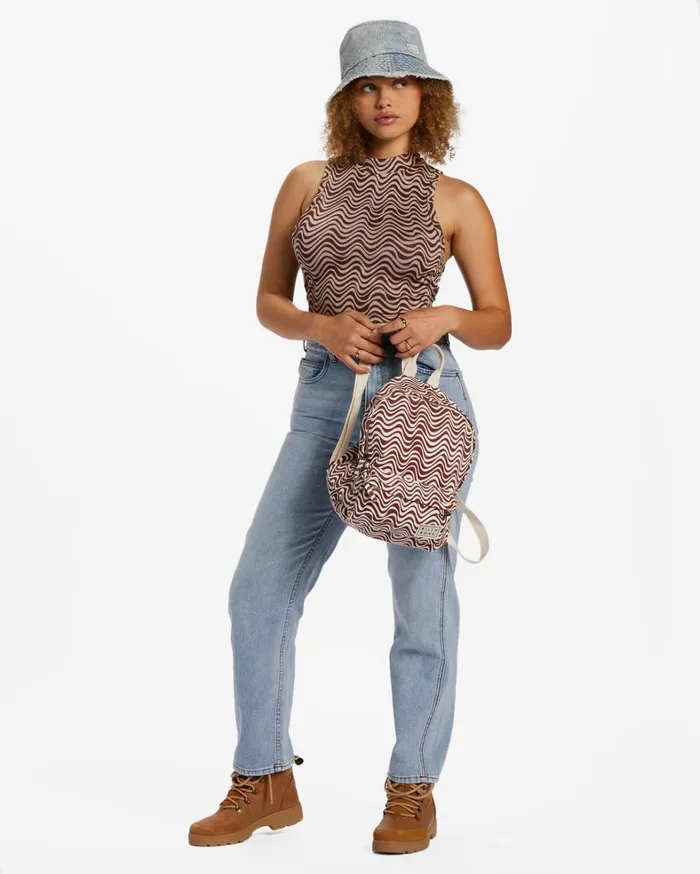 Billabong Backpacks Women Mini Mama Canvas Backpack Americano Billabong Backpacks Women Mini Mama Canvas Backpack Americano
